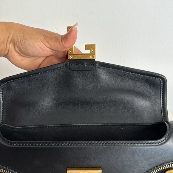 BALMAIN *NEW* Black Leather Top Handle Leather Bag with Crossbody Strap - Picture 9 of 16